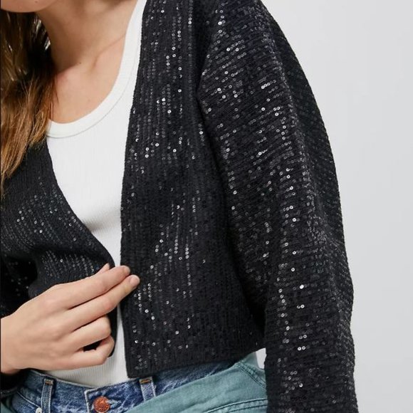3/$30 NWOT Maeve Artemia Sequined Cardigan (XS/S) - Picture 2 of 8
